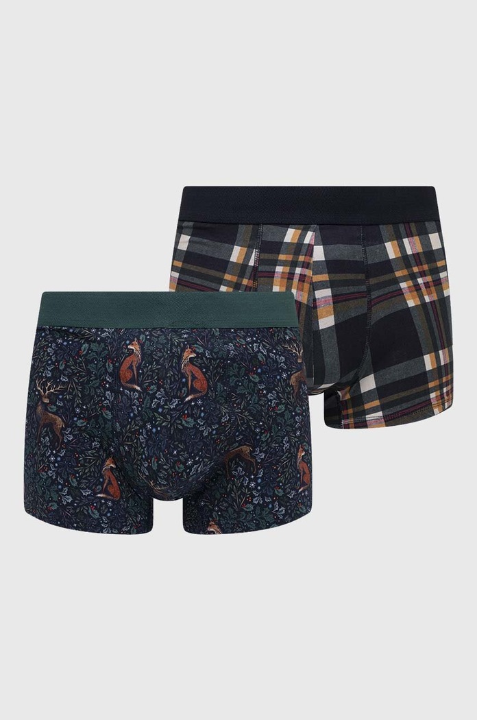Bokserki męskie wzorzyste (2-pack) kolor multicolor dzianina multicolor RW23.BIM900