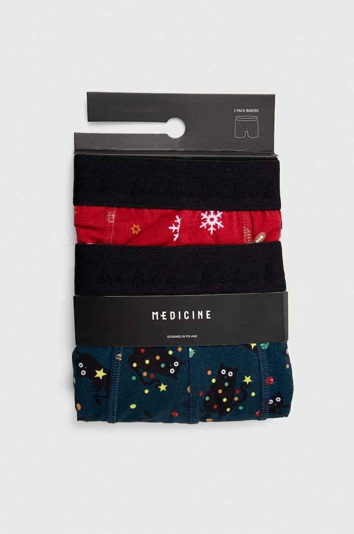 Bokserki bawełniane męskie świąteczne (2-pack) kolor multicolor RW23-BIMA03
