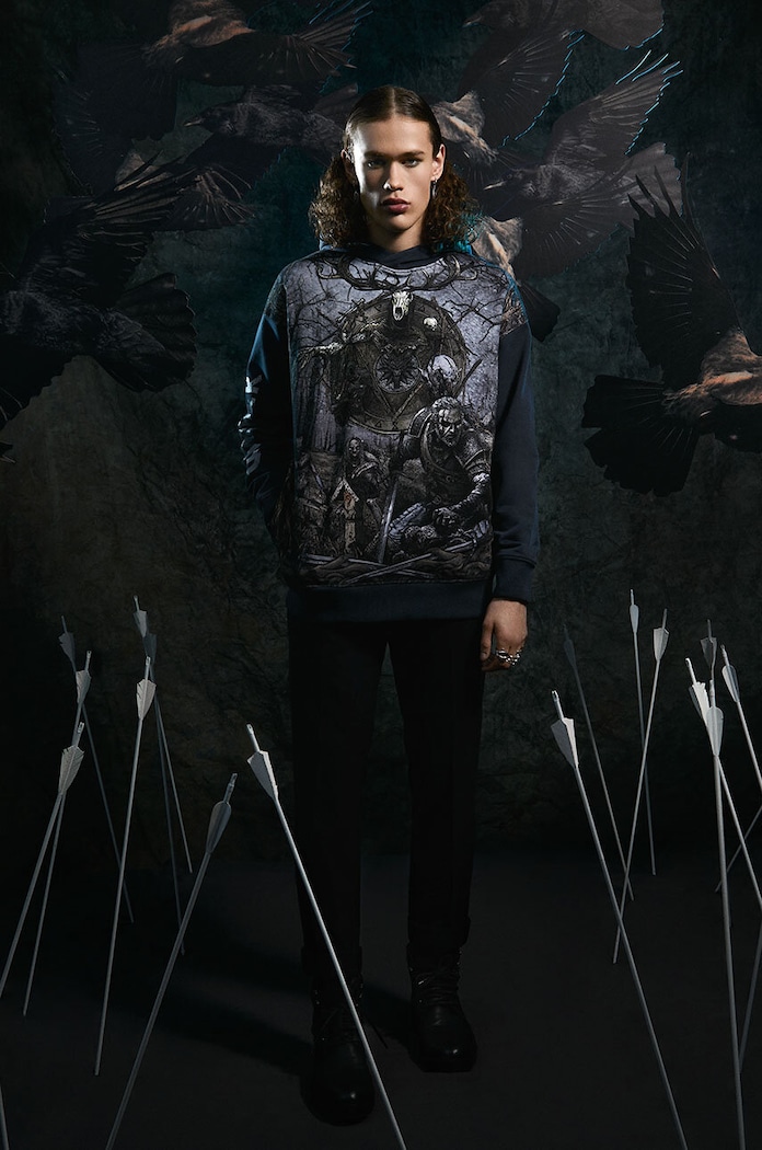 Bluza męska z kolekcji The Witcher x Medicine kolor niebieski wzorzyste niebieski RW23.BLM952