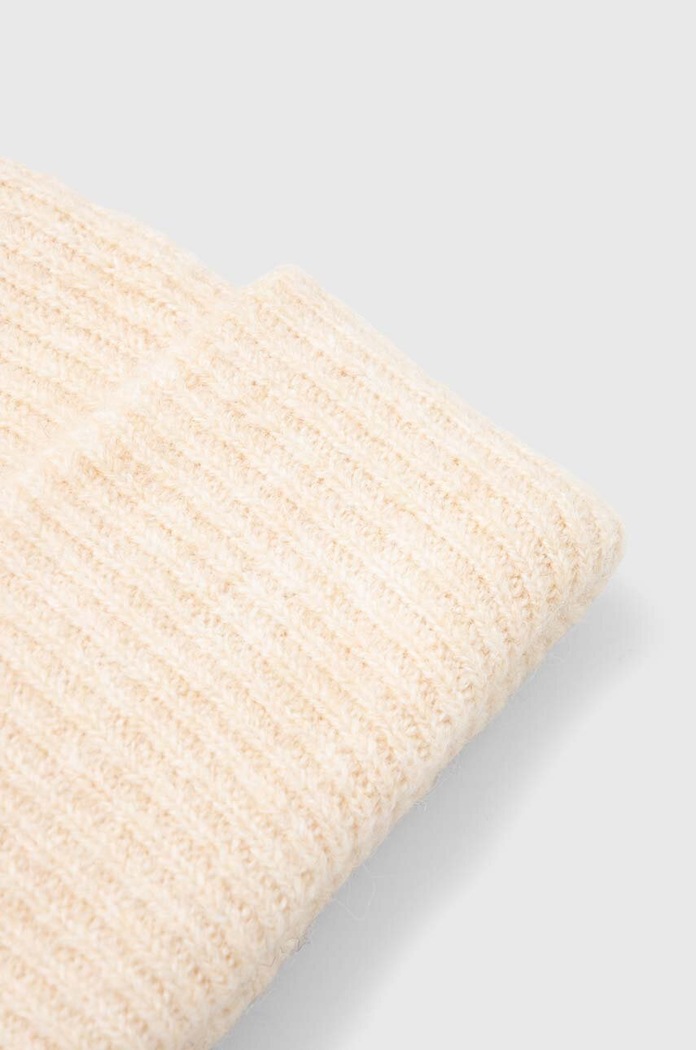 Akcesoria Czapka z domieszką wełny damska beanie kolor beżowy RW23.CAD701 beżowy