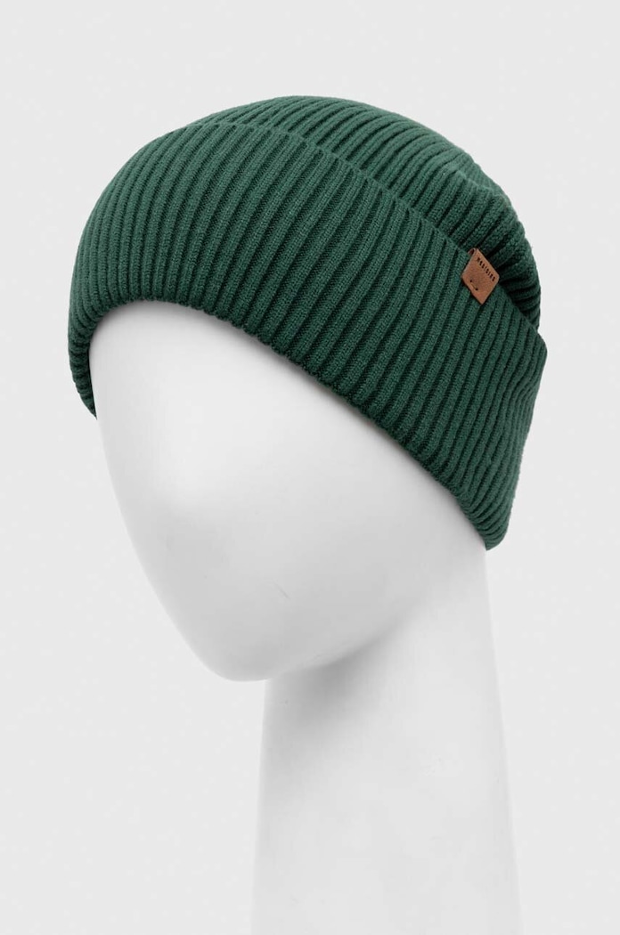 Czapka męska beanie prążkowana z wiskozą kolor zielony RW23-CAM051 zielony RW23