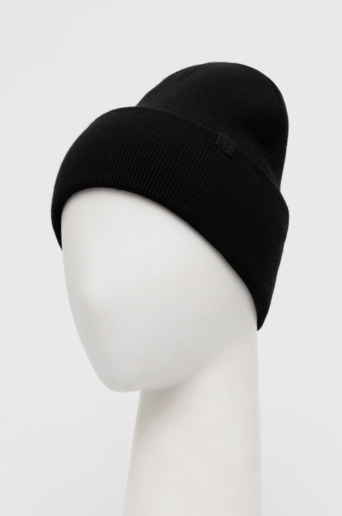 Akcesoria Czapka męska gładka beanie z wiskozą kolor czarny RW23.CAM070 czarny
