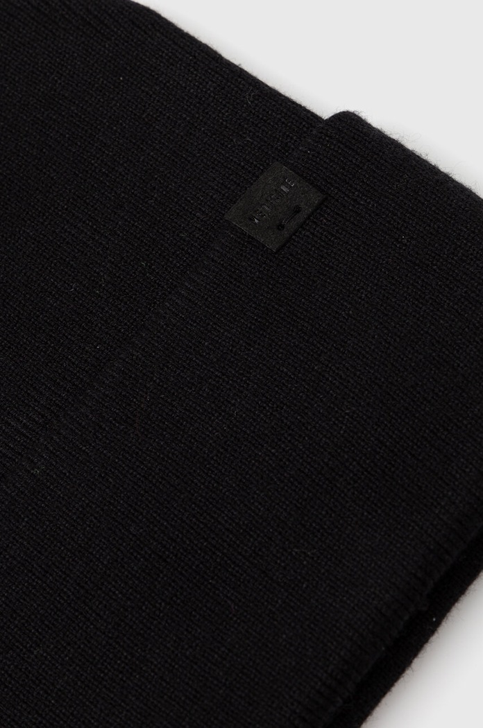 Czapka męska gładka beanie z wiskozą kolor czarny czarny RW23.CAM070