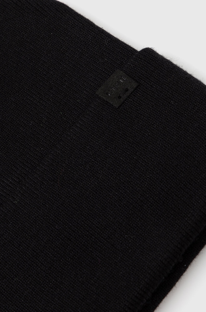 Czapka męska gładka beanie z wiskozą kolor czarny czarny RW23.CAM070