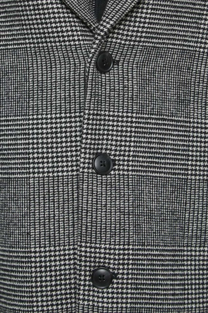 Płaszcz z domieszką wełny męski z kapturem kolor multicolor RW23.KPM502 multicolor