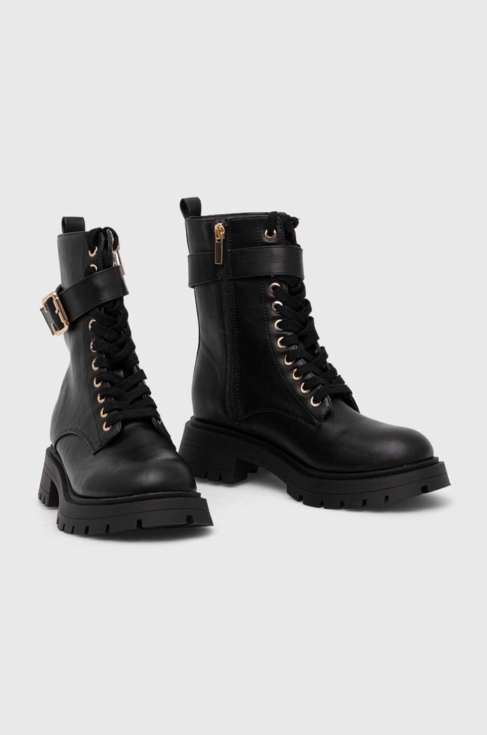 Botki damskie z imitacji skóry kolor czarny RW23.OBD700 czarny RW23
