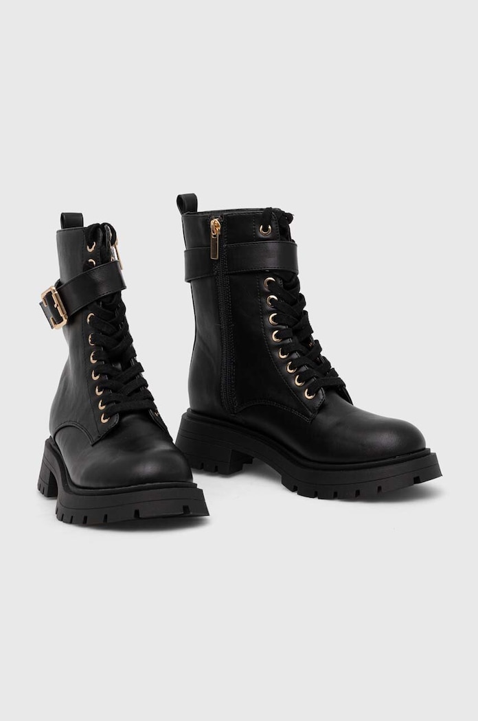 Botki damskie z imitacji skóry kolor czarny RW23.OBD700 czarny RW23
