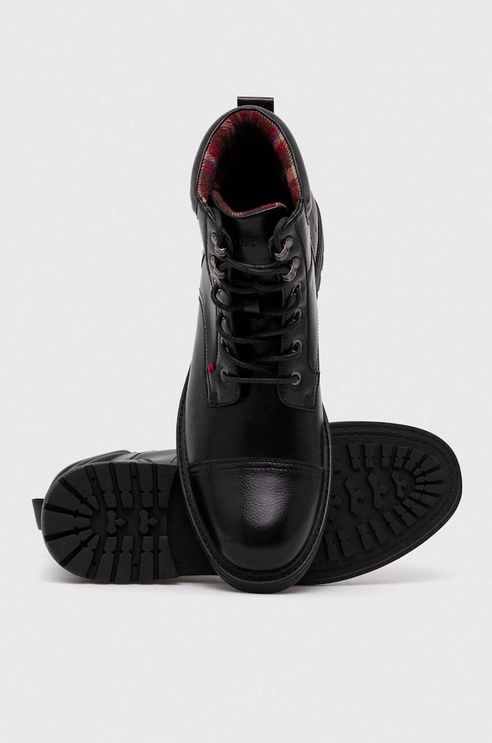 Buty wysokie męskie z imitacji skóry kolor czarny RW23.OBM600 czarny