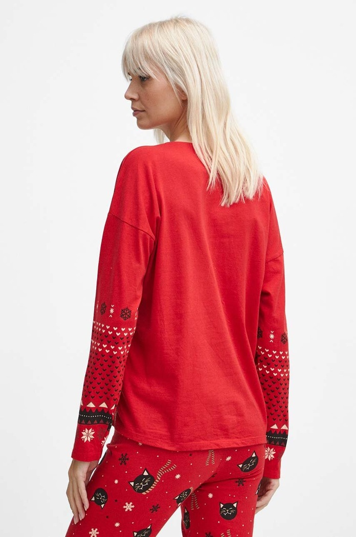 Odzież Piżama bawełniana damska z motywem świątecznym kolor multicolor RW23-PJD907 multicolor