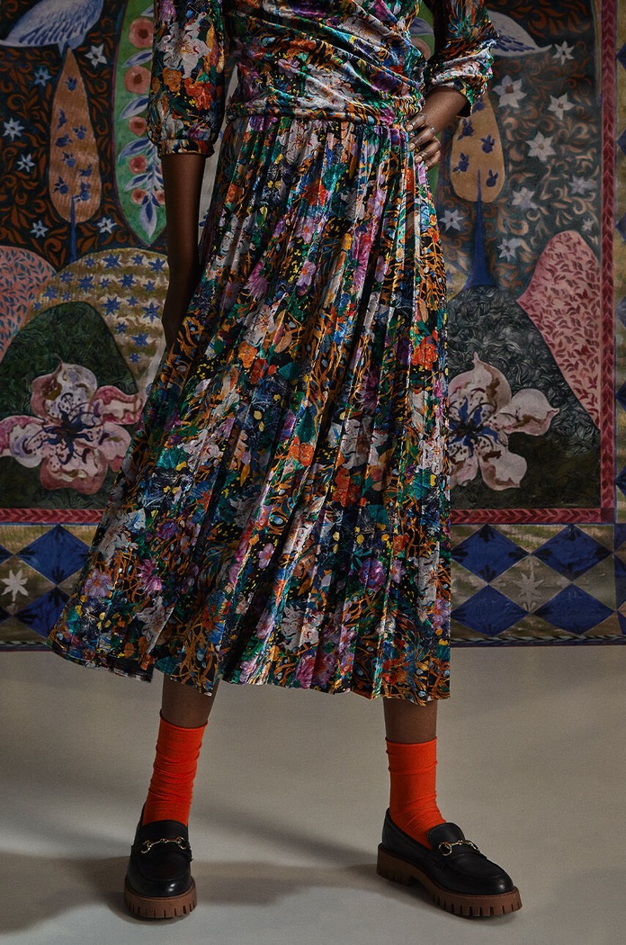 Spódnica damska midi z kolekcji Medicine x Veronika Blyzniuchenko kolor multicolor midi multicolor RW23.SDDB50