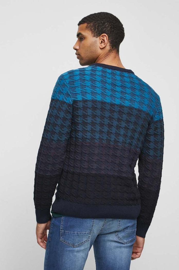 Odzież Sweter bawełniany męski z fakturą kolor multicolor RW23.SWM706 multicolor