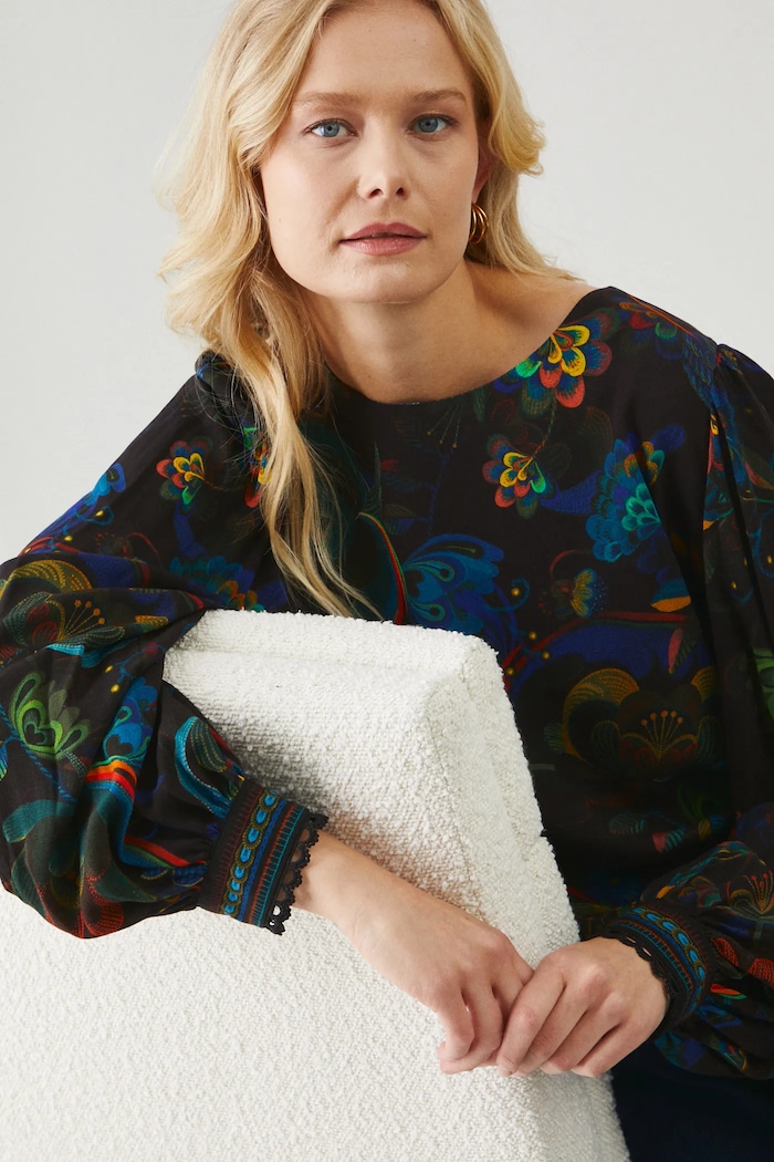 Bluzka damska z kolekcji Karolina Matyjaszkowicz x Medicine kolor czarny RW24-BDDB53 czarny RW24