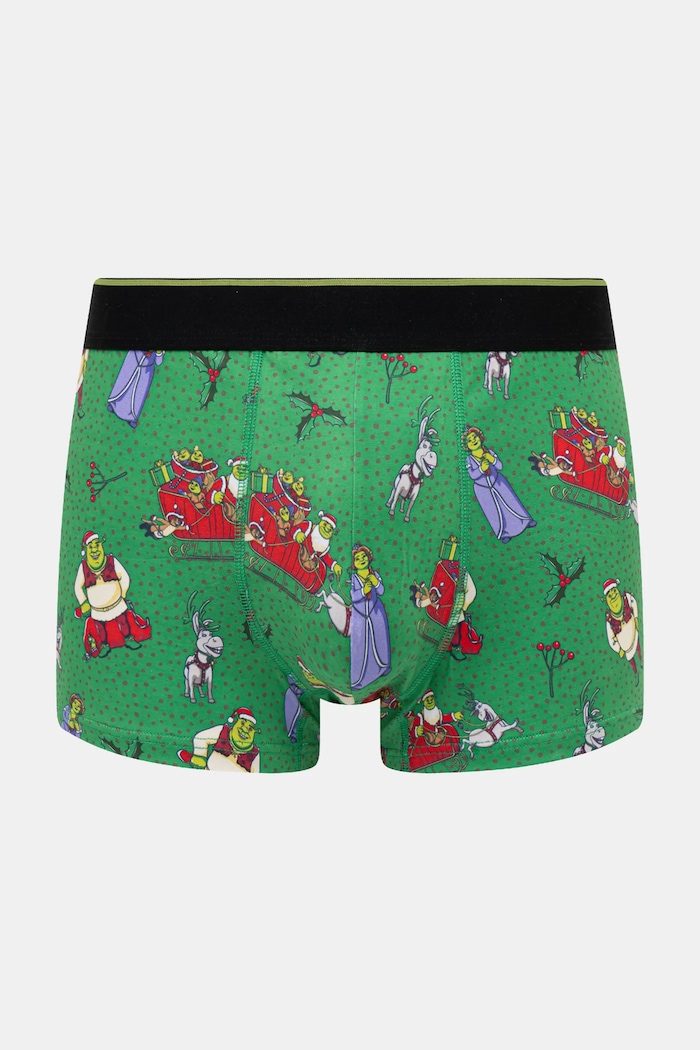 Odzież Bokserki bawełniane męskie z domieszką elastanu świąteczne Shrek (2-pack) kolor multicolor RW24.BIM950 multicolor