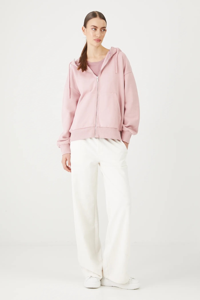 Bluza rozpinana z kapturem damska RW24-BLD020 różowy RW24