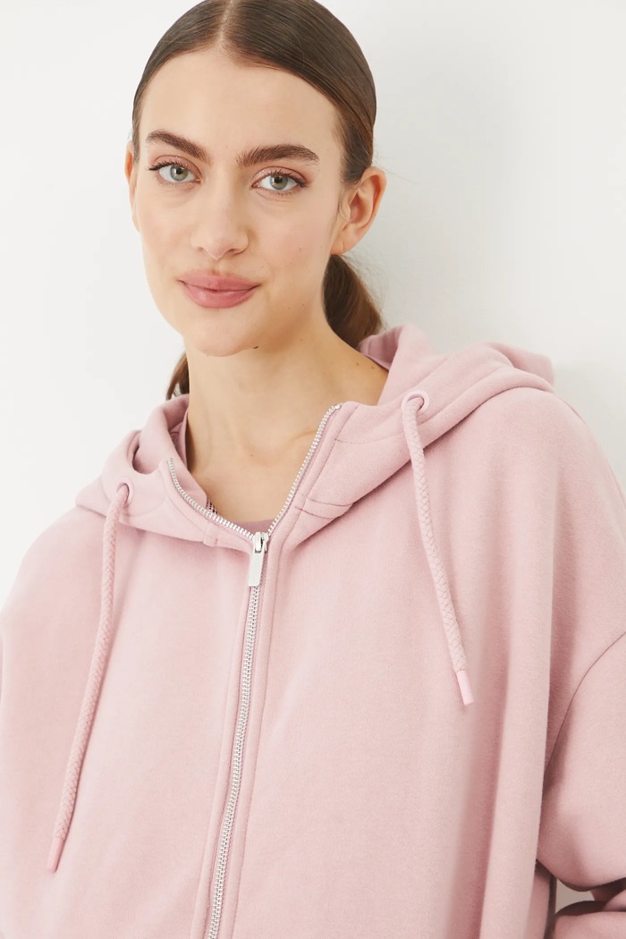 Bluza rozpinana z kapturem damska różowy RW24-BLD020
