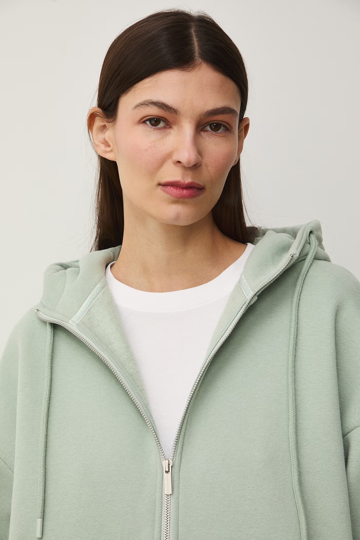 Bluza rozpinana z kapturem damska zielony RW24-BLD020