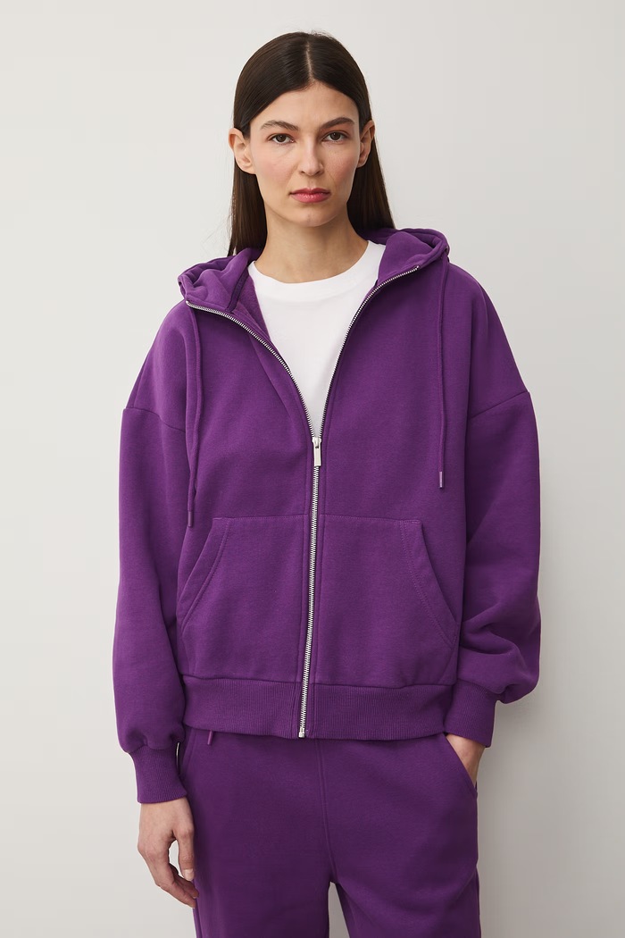 Bluza rozpinana z kapturem damska pozostałe fioletowy RW24-BLD020