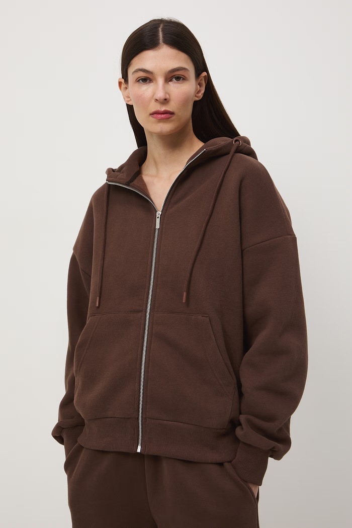 Bluza rozpinana z kapturem damska RW24-BLD020 brązowy RW24