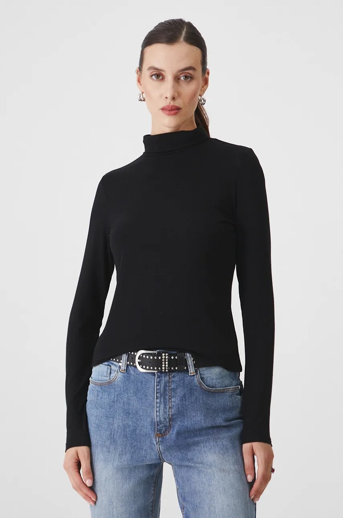 Longsleeve damski gładki kolor czarny RW24-BUD071 czarny RW24
