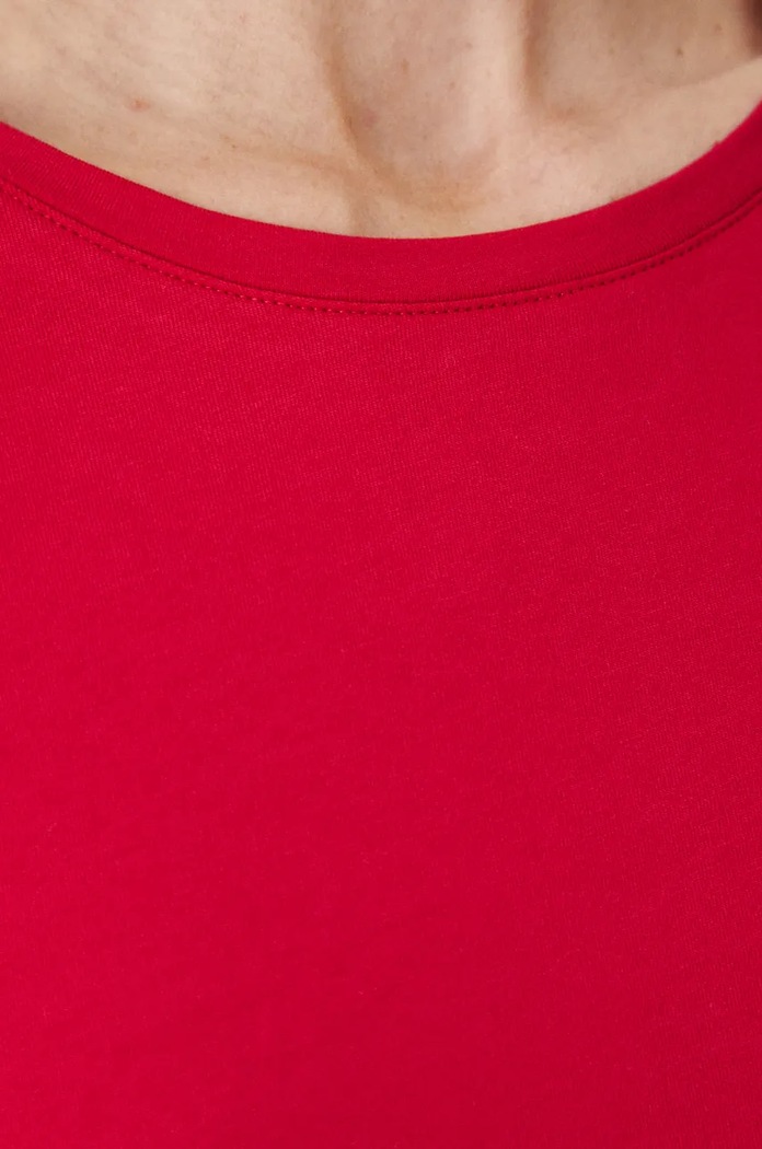 Longsleeve bawełniany z domieszką elastanu gładki kolor różowy RW24-BUD072 różowy