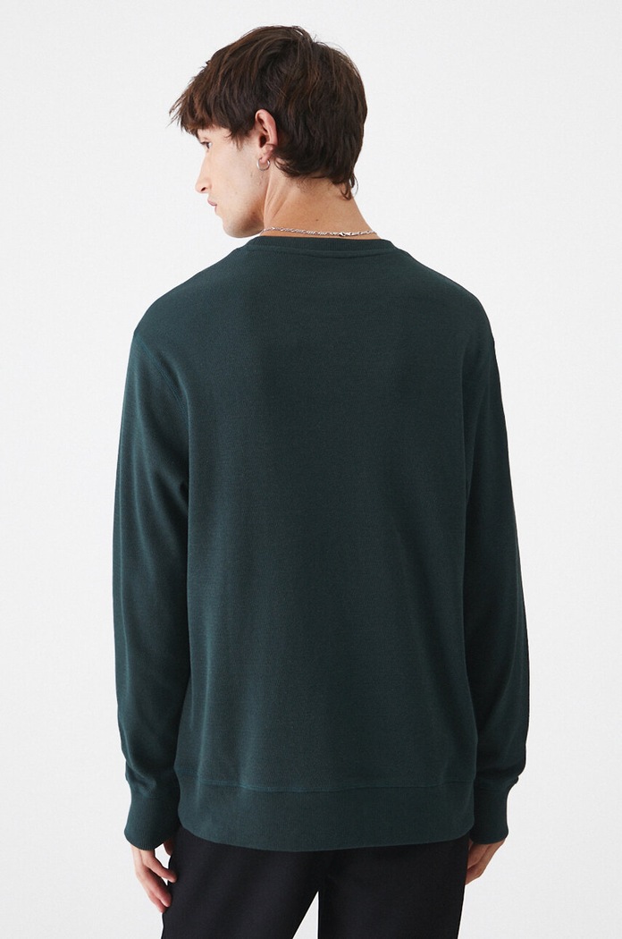 Odzież Longsleeve męski z fakturą kolor zielony RW24-BUM051 zielony