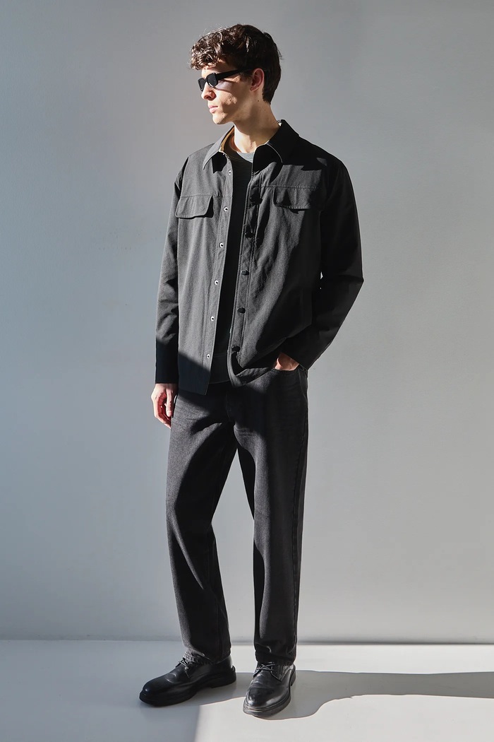 Longsleeve męski prążkowany kolor zielony RW24-BUM061 zielony RW24