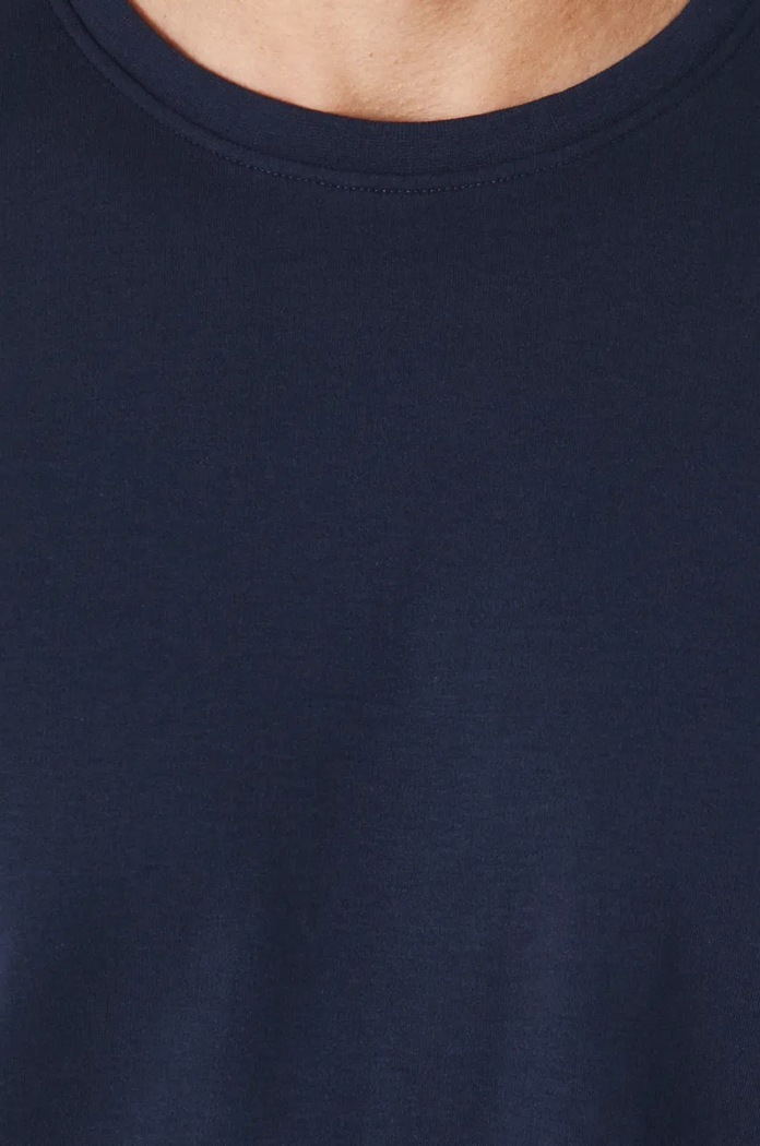 Longsleeve bawełniany męski interlock gładki kolor granatowy RW24-BUM090 granatowy
