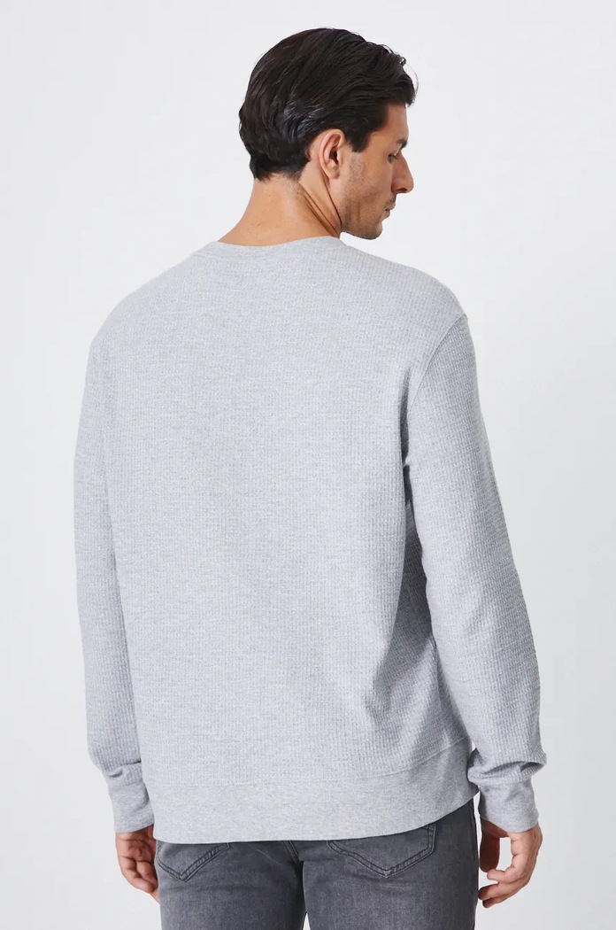Odzież Longsleeve męski z fakturą kolor szary RW24-BUM091 szary
