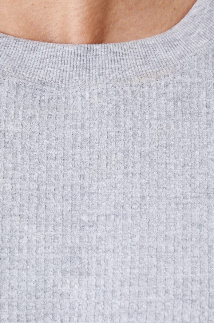 Longsleeve męski z fakturą kolor szary RW24-BUM091