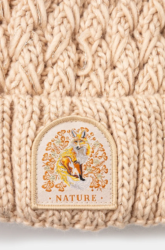 Czapka damska beanie z pomponem kolor beżowy RW24-CAD804 beżowy RW24