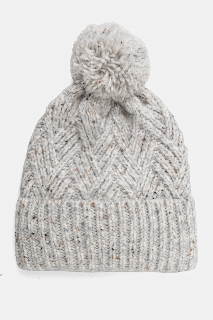 Čepice dámská s bambulí šedá barva další šedá RW24-CAD807