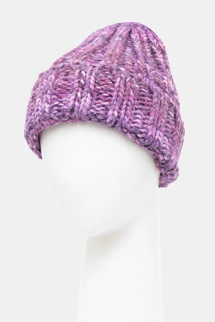 Akcesoria Czapka z domieszką wełny damska beanie kolor fioletowy RW24-CAD902 fioletowy
