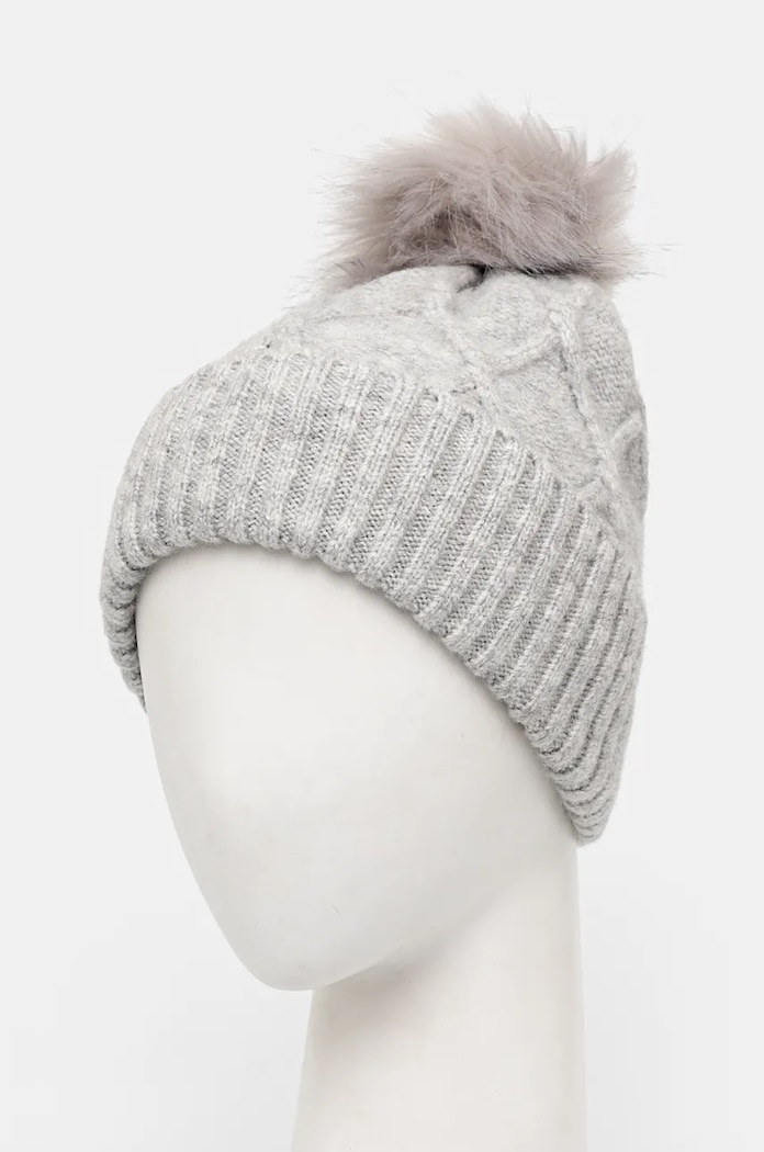 Czapka damska beanie z pomponem kolor szary RW24-CAD905 szary RW24