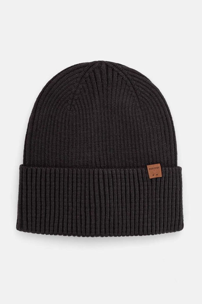 Czapka męska beanie prążkowana kolor szary średniej grubości szary RW24-CAM050