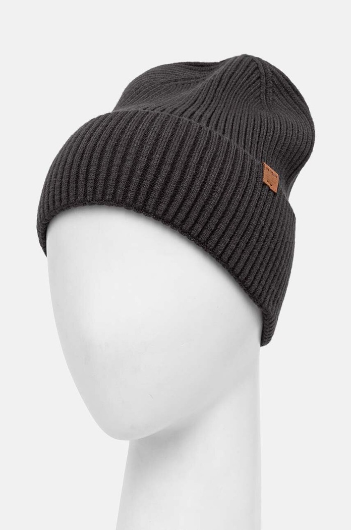 Akcesoria Czapka męska beanie prążkowana kolor szary RW24-CAM050 szary