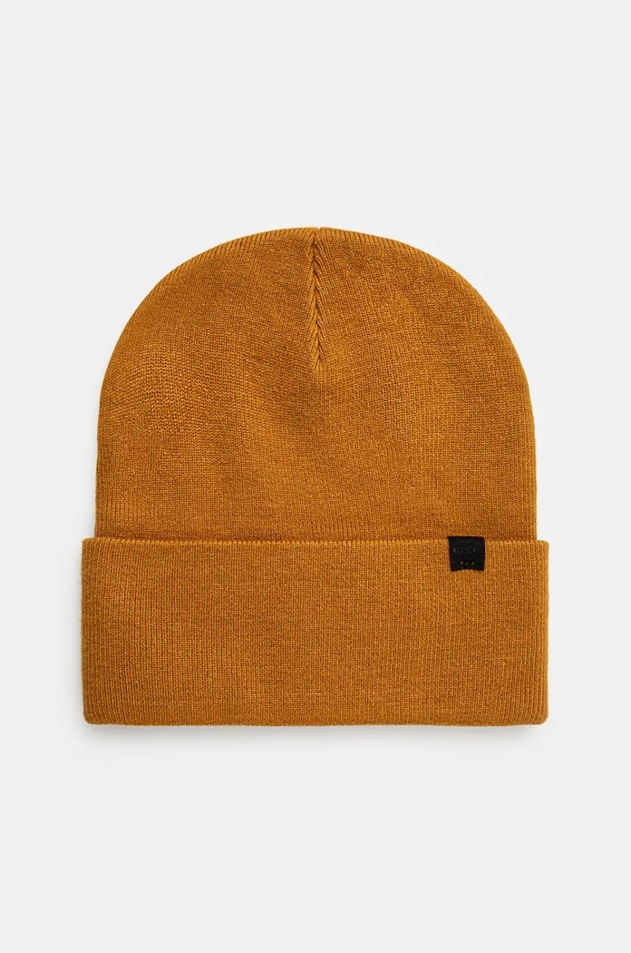 Czapka męska beanie z wiskozą kolor żółty średniej grubości żółty RW24-CAM061
