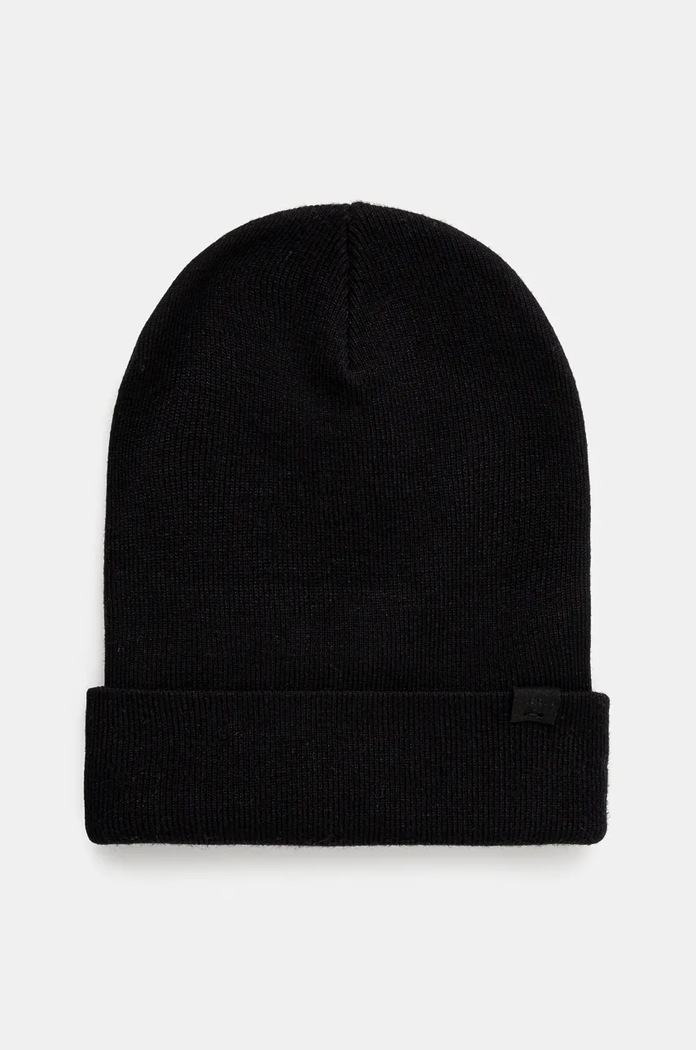 Czapka męska beanie z wiskozą kolor czarny średniej grubości czarny RW24-CAM061