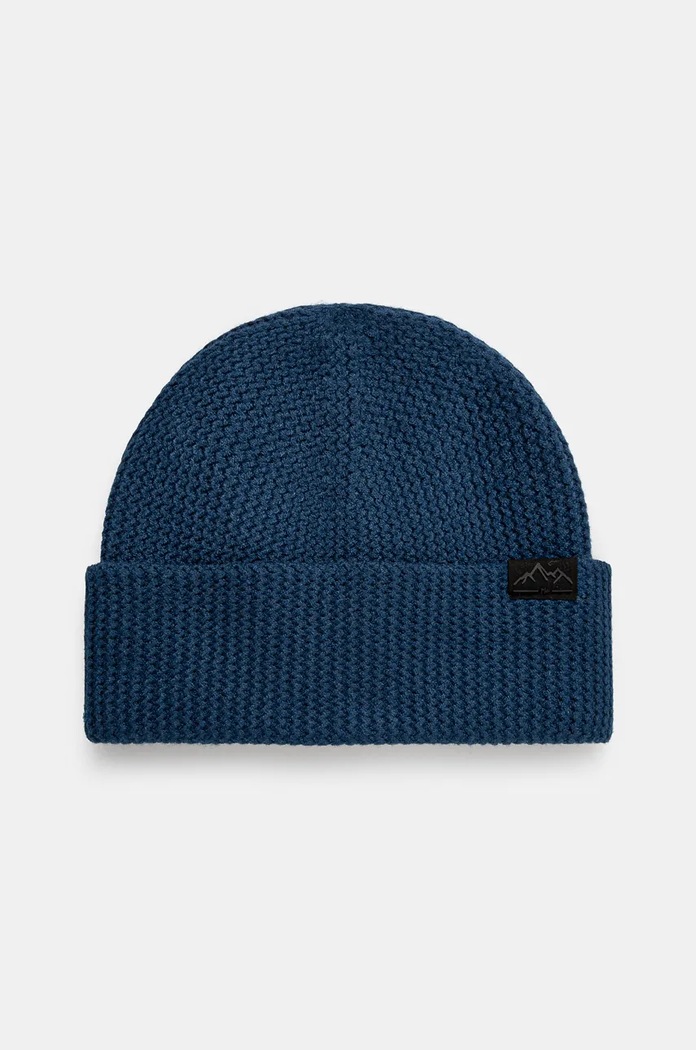 Czapka męska beanie z wiskozą kolor granatowy średniej grubości granatowy RW24-CAM062