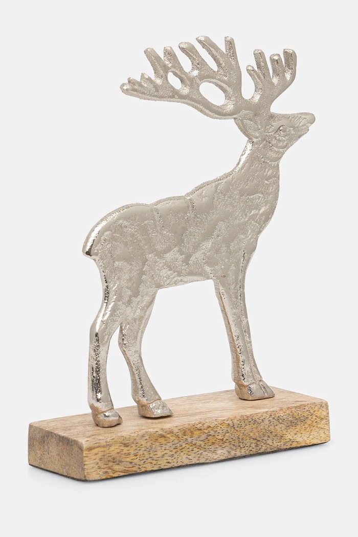 Dekoracja świąteczna - renifer 16,5 cm kolor srebrny RW24-DEUA42 srebrny RW24