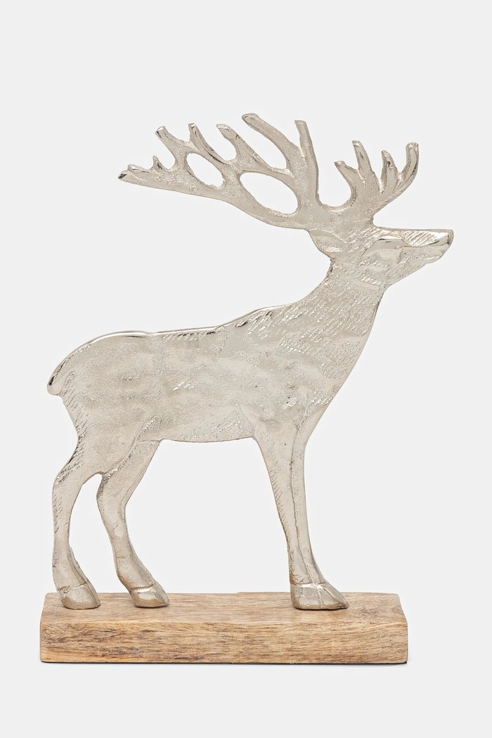 Dekoracja świąteczna - renifer 23,5 cm kolor srebrny srebrny RW24-DEUA43