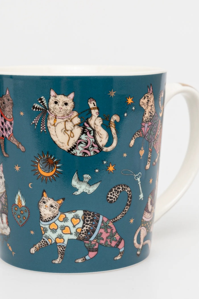 Kuchnia i jadalnia Kubek ceramiczny w koty 460 ml kolor multicolor RW24.KBU905 multicolor