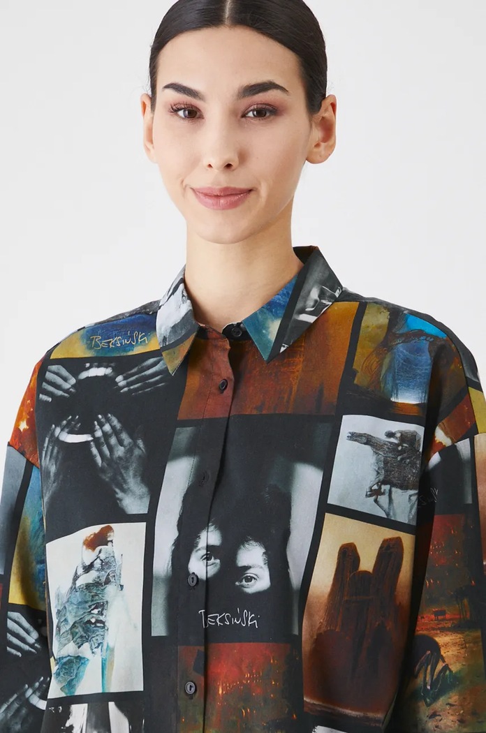 Koszula damska z kolekcji Zdzisław Beksiński x Medicine kolor multicolor RW24-KDD851 multicolor