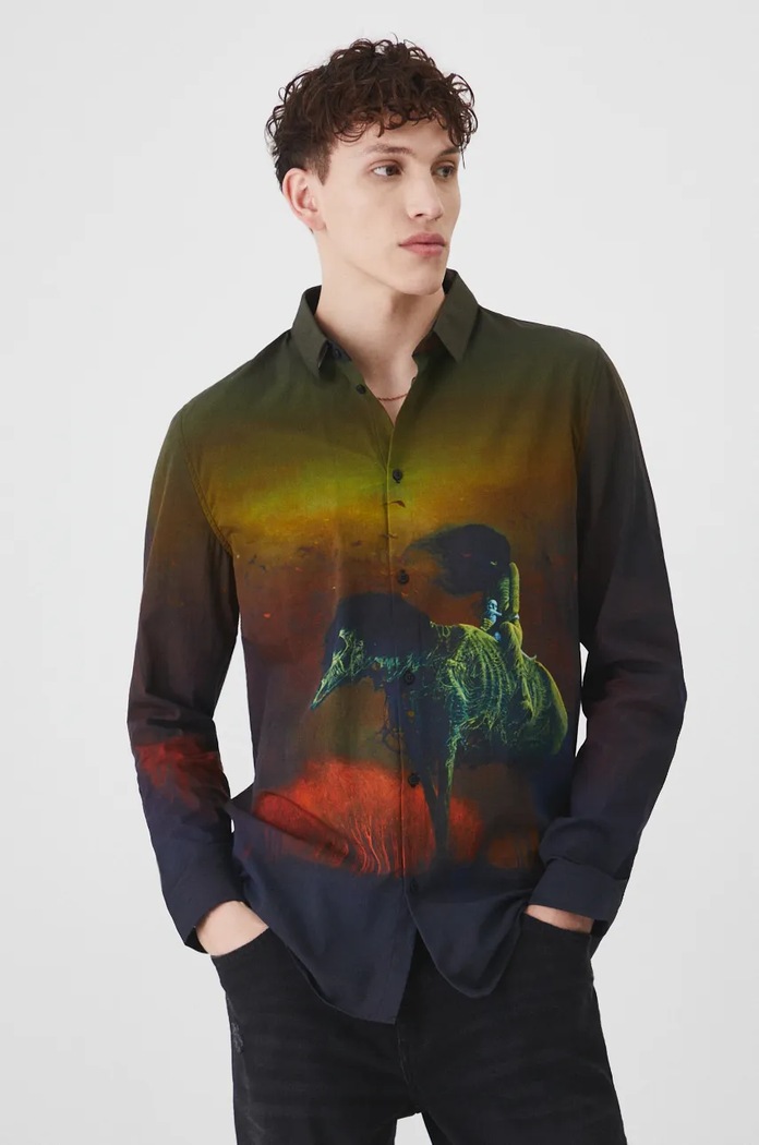 Koszula męska z kolekcji Zdzisław Beksiński x Medicine kolor multicolor wzorzyste multicolor RW24-KDM852