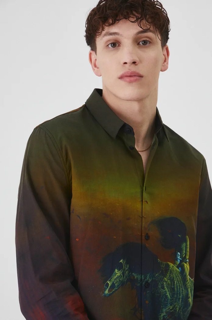 Koszula męska z kolekcji Zdzisław Beksiński x Medicine kolor multicolor multicolor RW24-KDM852