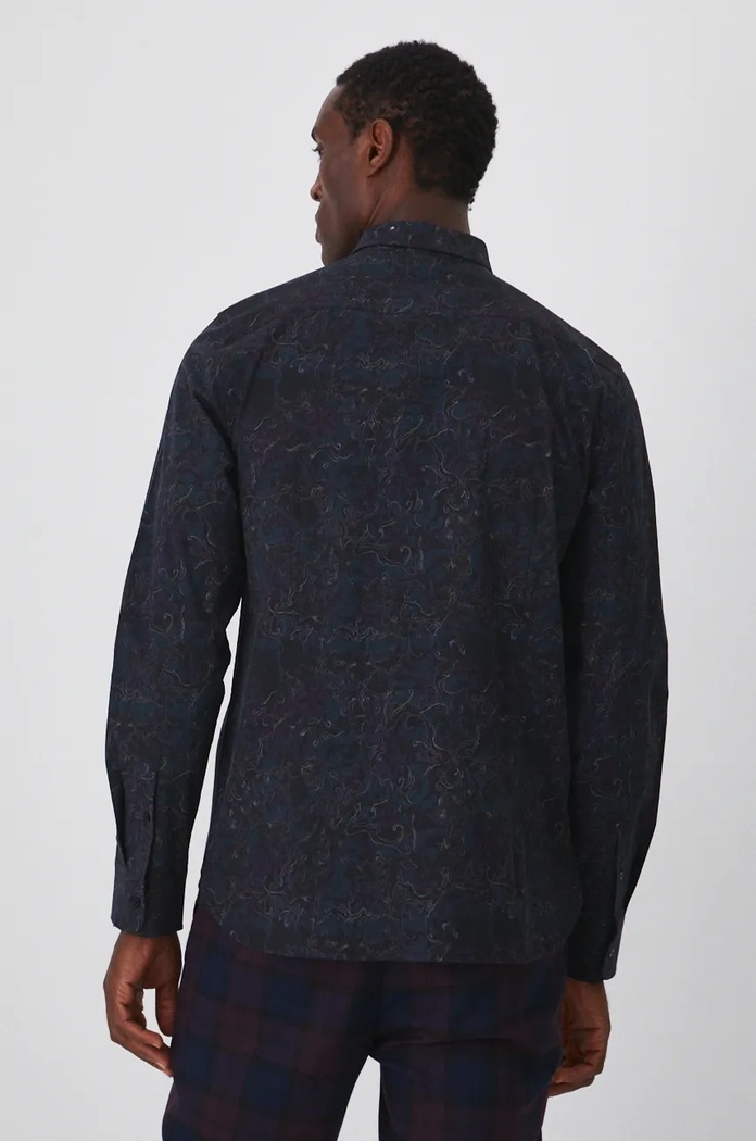 Odzież Koszula męska z kołnierzykiem klasycznym wzorzysta kolor multicolor RW24-KDMA12 multicolor