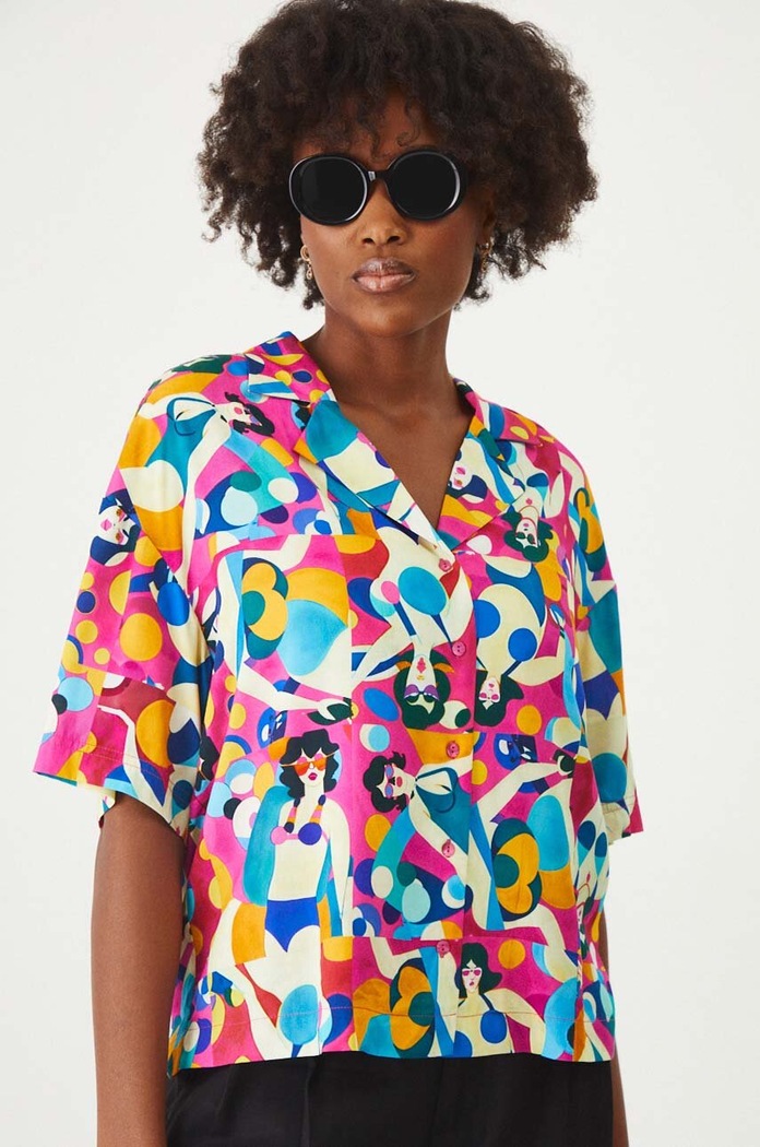 Koszula damska oversize z kolekcji Magia Miejsc kolor multicolor RW24-KKD150 multicolor RW24