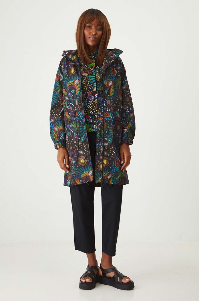 Parka damska oversize wzorzysta kolor multicolor RW24-KPD103 multicolor RW24
