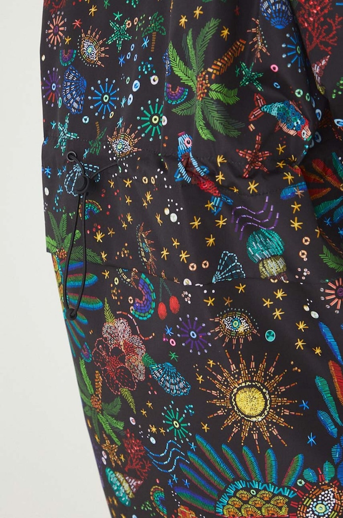 Parka damska oversize wzorzysta kolor multicolor RW24-KPD103