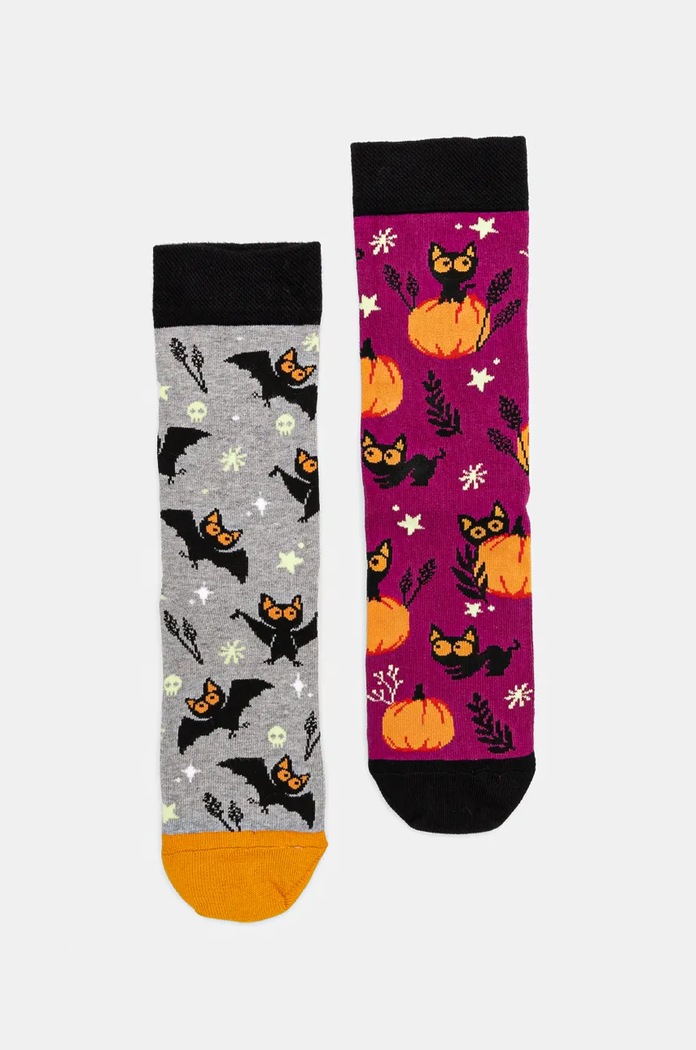 Skarpetki bawełniane damskie wzorzyste (2-pack) kolor multicolor skarpetki długie multicolor RW24.LGD701
