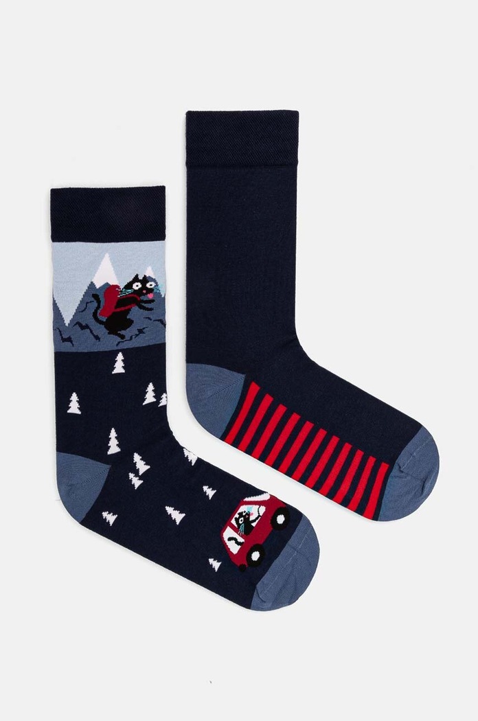 Skarpetki bawełniane męskie wzorzyste (2-pack) kolor multicolor skarpetki długie multicolor RW24.LGM506